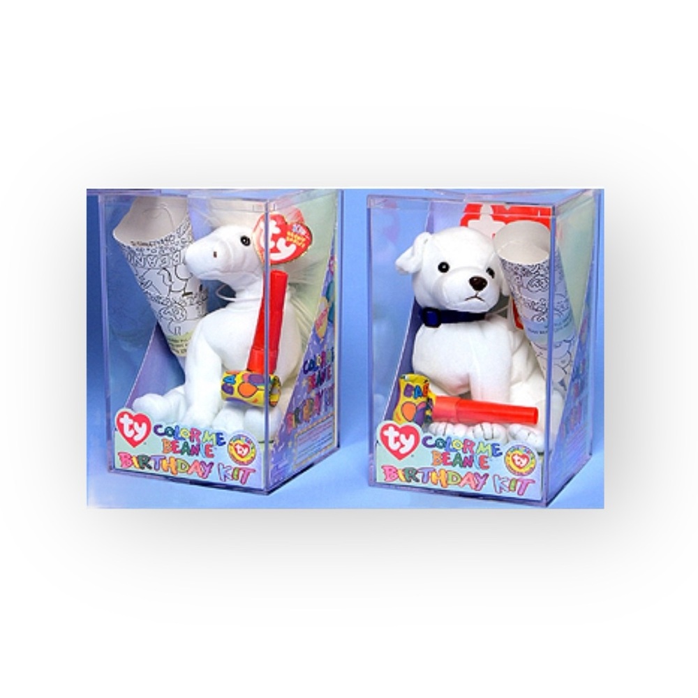 new Y2K Collectible: Beanie Babies Official Club 𖠌 Color Me Birthday Kit Dog 𖠌 - Picture 5 of 16